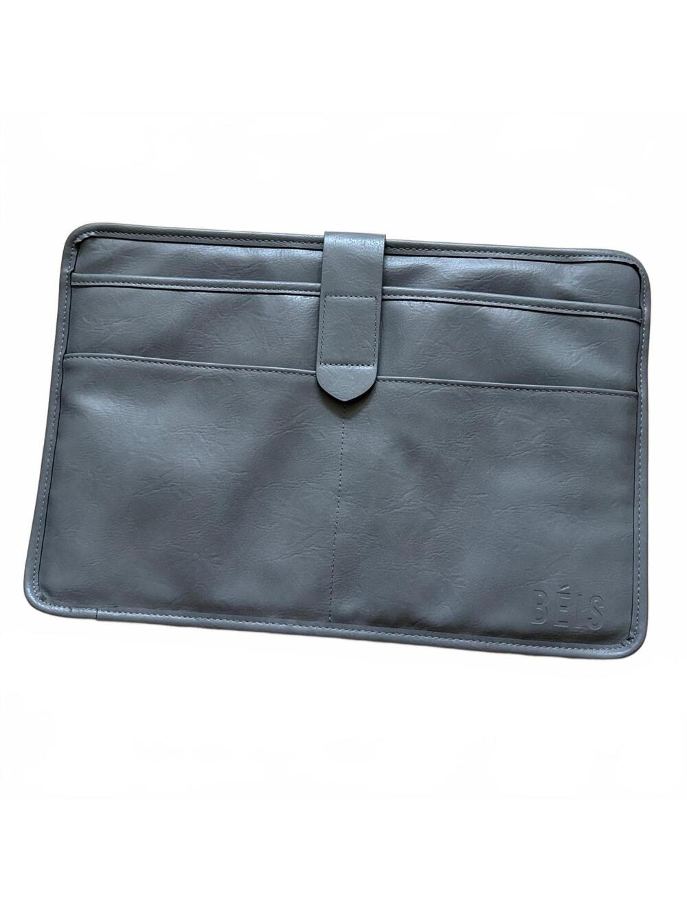 Beis Padded Faux Leather Laptop Case Sleeve Insert Travel Folio Gray 15"x10"